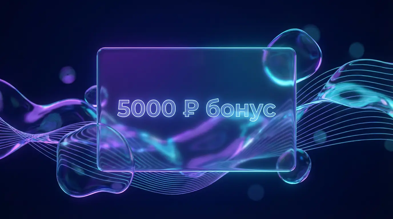 Абстрактная 3D-иллюстрация бонуса 5000 ₽ и рекламного бюджета